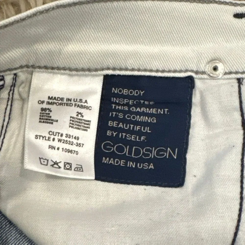 Goldsign denim patchwork shorts